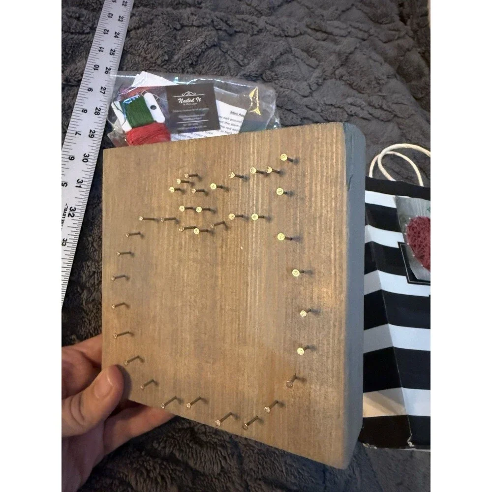 Apple String Art Kit with Nails, Threads, Wood Base (teacher gift)